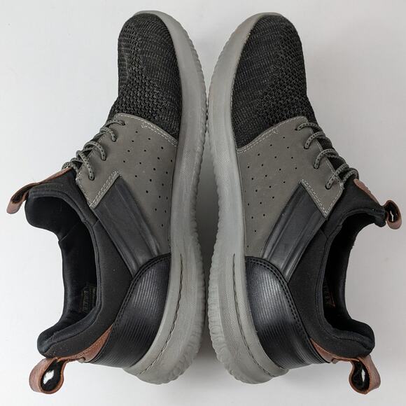 Skechers Mens Sz 10 Sneakers Delson Black Trainers Air-Cooled Memory Foam Gray main image 4